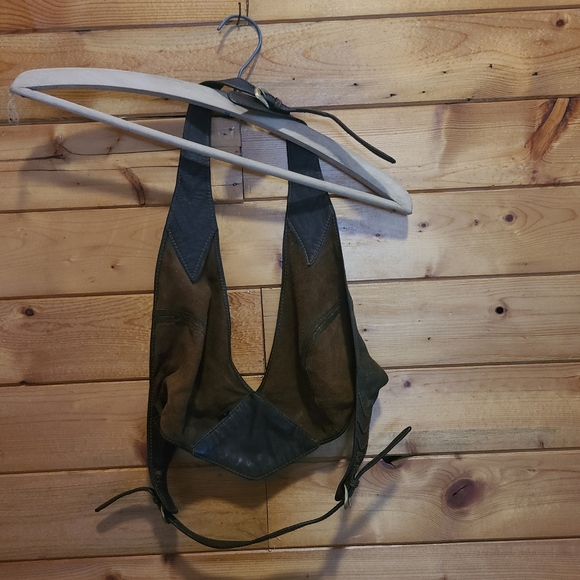 Handmade Leather Halter Bra • W/ Stash pocket - Picture 6 of 8